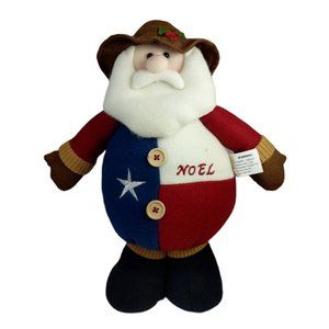 Kohl's Stuffed Santa Claus Texas Flag Outfit 14 in Tall Christmas Seasonal Decor